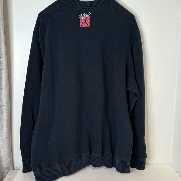Vintage Nike Air Jordan  Flight Sweatshirt Adult XXL Black Red - Picture 7 of 12